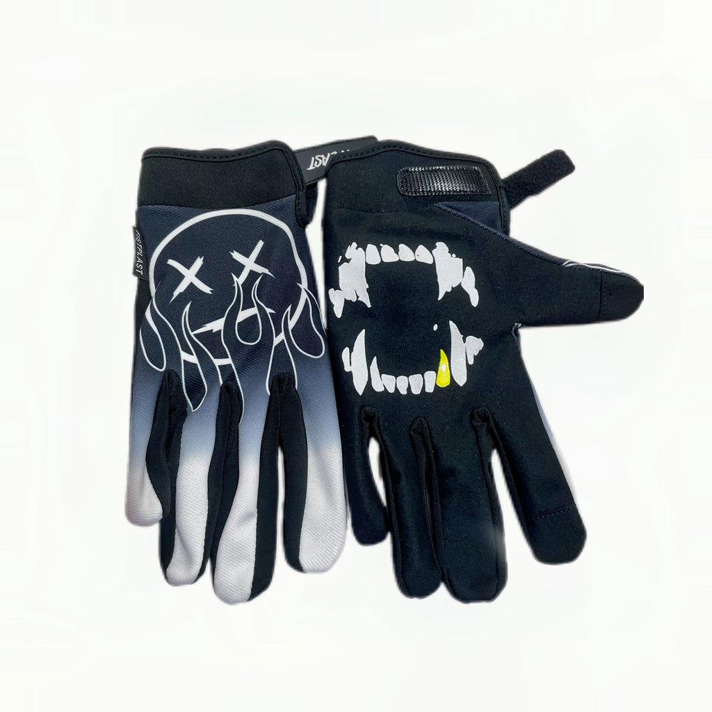 Personality Flame Wheelchair Glitz Riding dirt bike long finger touch screen gloves