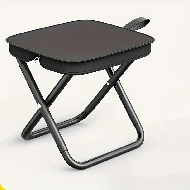 Portable folding stool by Aliexpress, showcasing a compact design with sturdy legs, perfect for outdoor use.