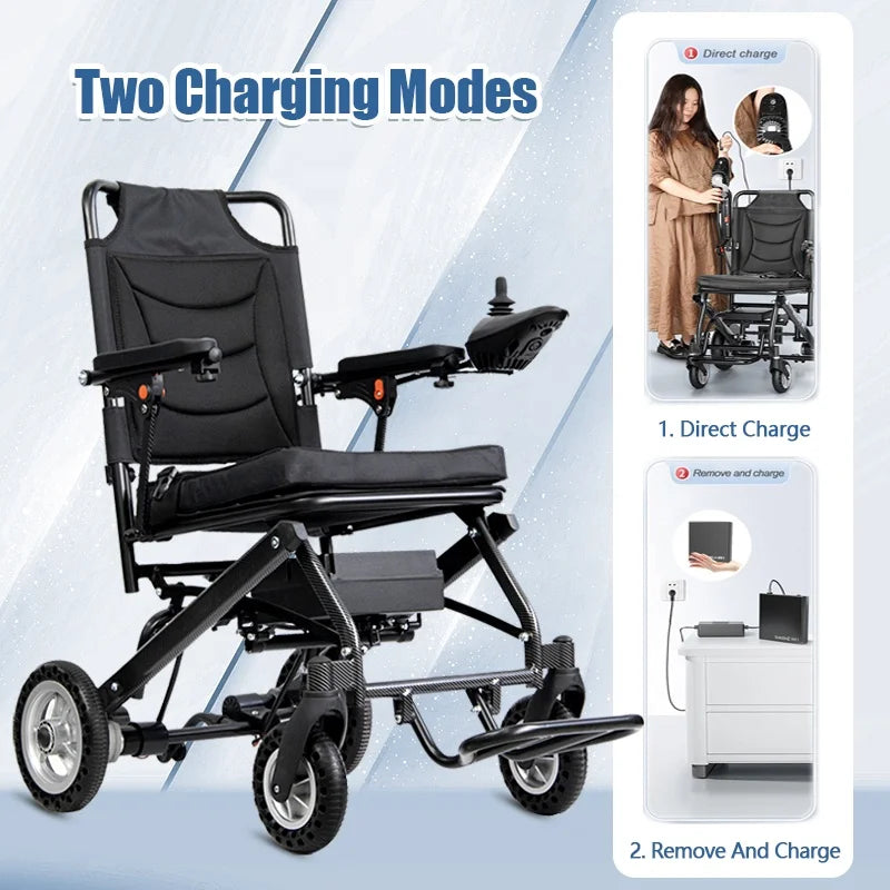 Ultra-light Power Electric Wheelchair w Battery Lightweight Foldable