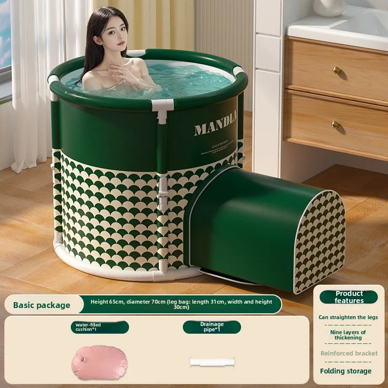 Automatic Inflatable Bath Tub For Adults Full Body Foldable Portable Home Use - MobilityBuy.com 
