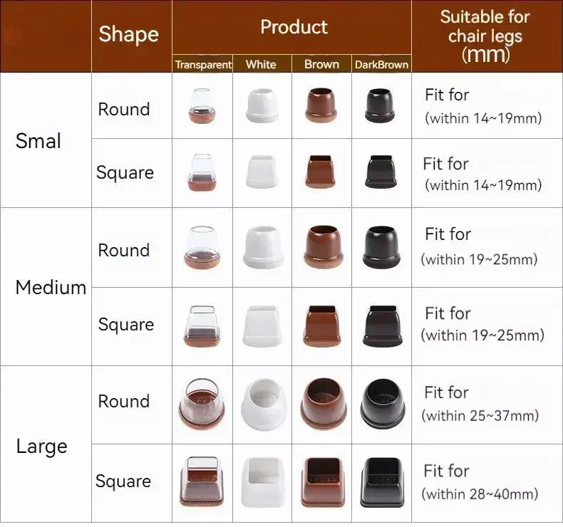 Silicone Table And Chair Leg Covers Mute With Felt Pads Floor Protectors - MobilityBuy.com 