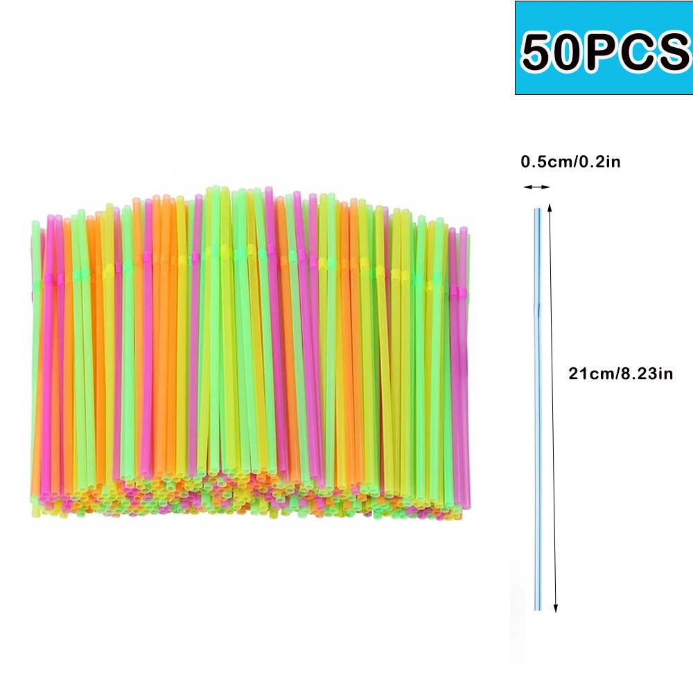 Multicolour Drinking Rietjes Straw Milk Tea Bar Party cocktail Drinking Wedding Kitchen Beverage - MobilityBuy.com 
