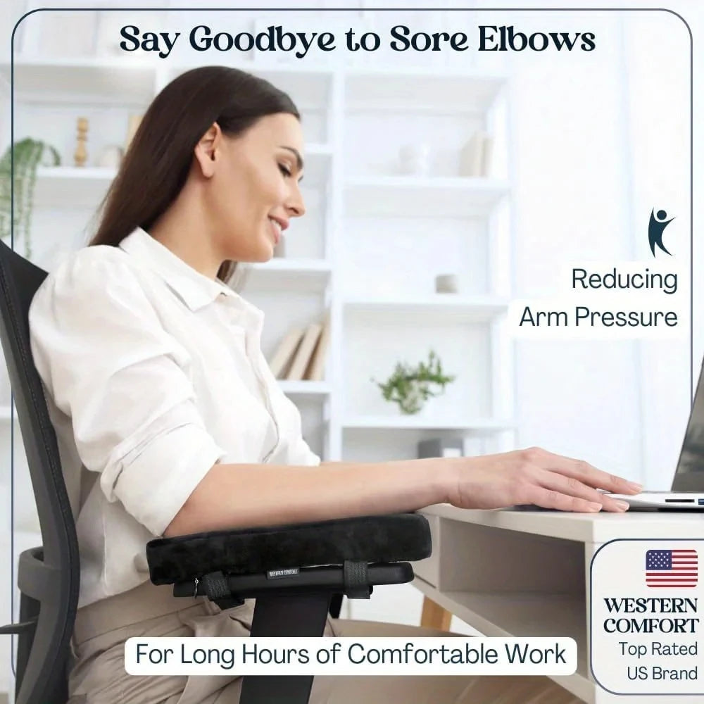 Memory Foam Armrest Pads for Office Chair Elbow Support Cushion for Arm Pressure Relief, Universal Fit Covers for Desk Chairs - from