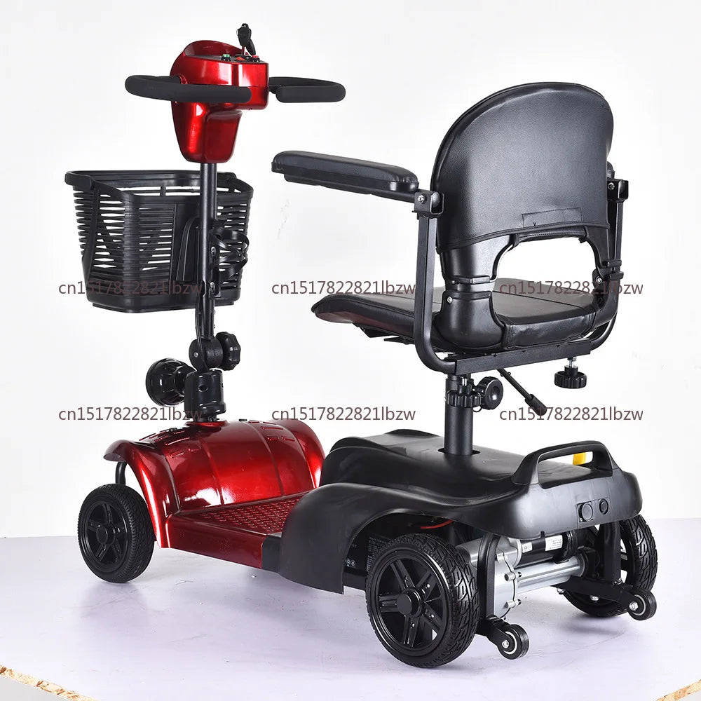 Foldable 4 Wheel Mobility Scooter For Elderly 180W Motor 10Ah Battery 15km Range - MobilityBuy.com 
