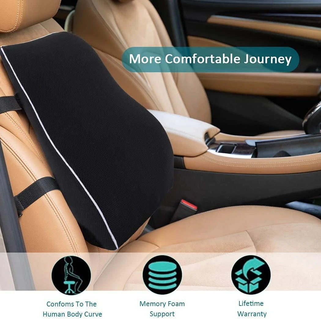 Lumbar Support Pillow Memory Foam Relieve Back Pain Seat - MobilityBuy.com 