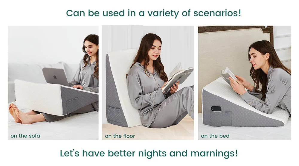 Wedge Pillow For Sleeping Acid Reflux After Surgery Elevated Triangle Foam - MobilityBuy.com 