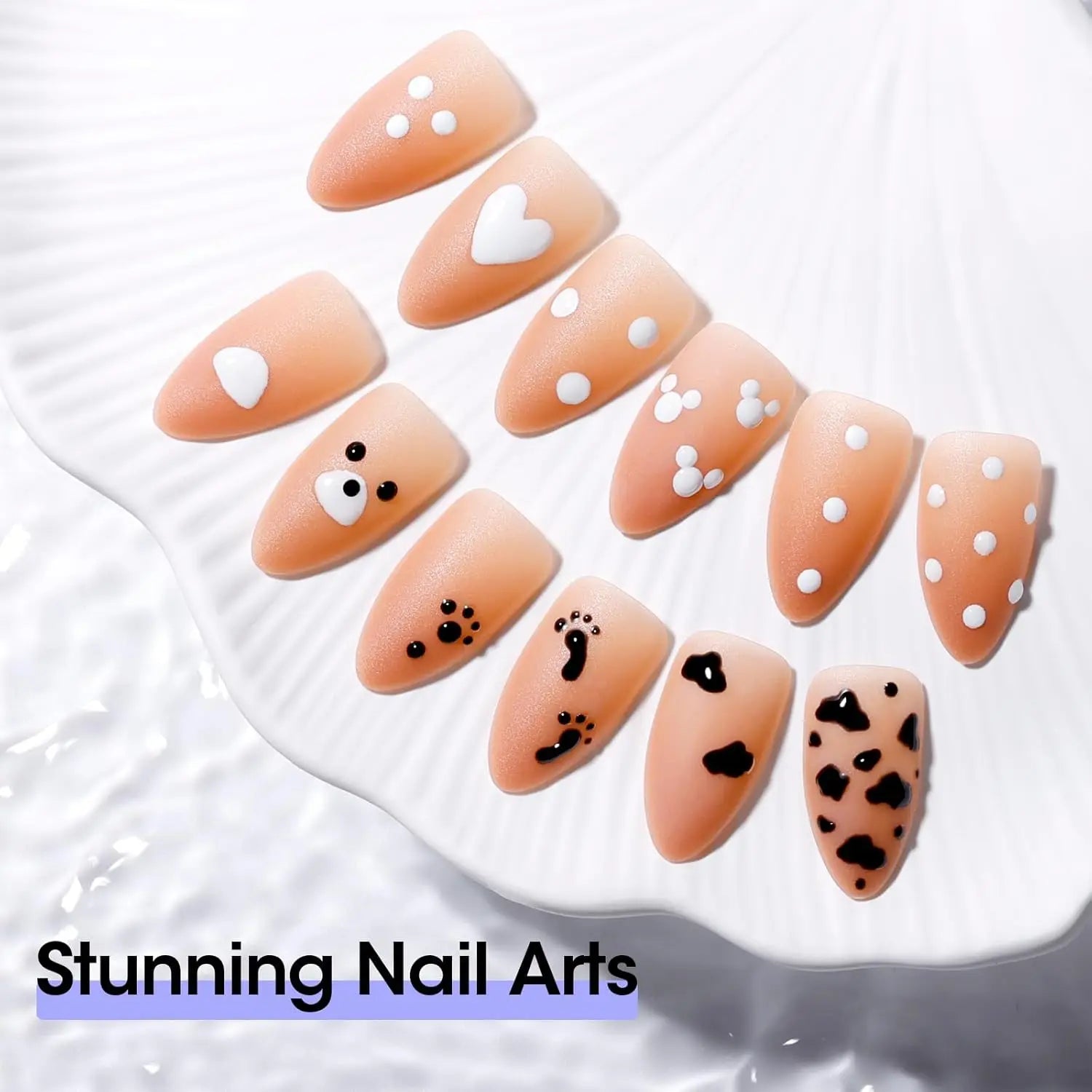 5-in-1 Nail Art Dotting Pen multi-head manicure tool with ballpoint, wave, smudge and spot tips