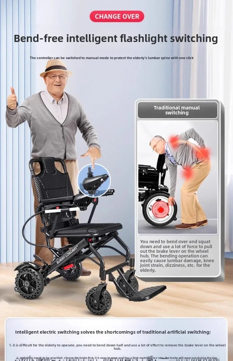 Small wheelchair lightweight foldable hand-pushed or electric powerd wheelchair - MobilityBuy.com