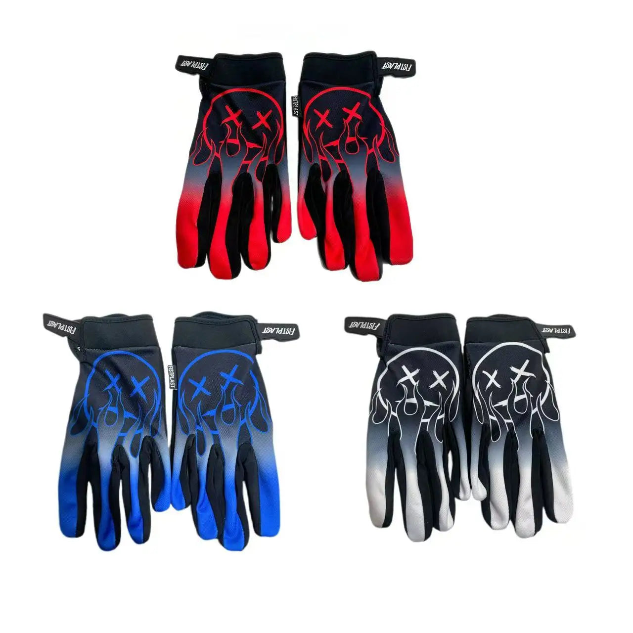 Personality Flame Wheelchair Glitz Riding dirt bike long finger touch screen gloves