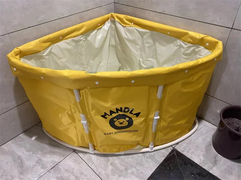 Portable Foldable Triangular Bathtub For Adults Space Saving Bath Barrel - MobilityBuy.com 