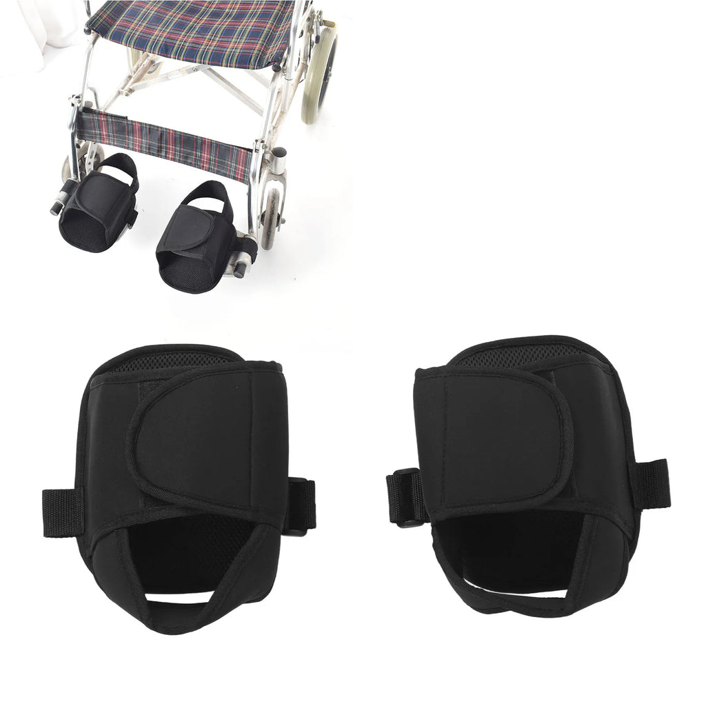 Aliexpress wheelchair leg restraint strap in a secure position, designed for safety and comfort during use.