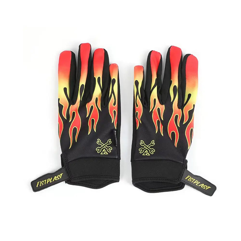 Personality Flame Wheelchair Glitz Riding dirt bike long finger touch screen gloves
