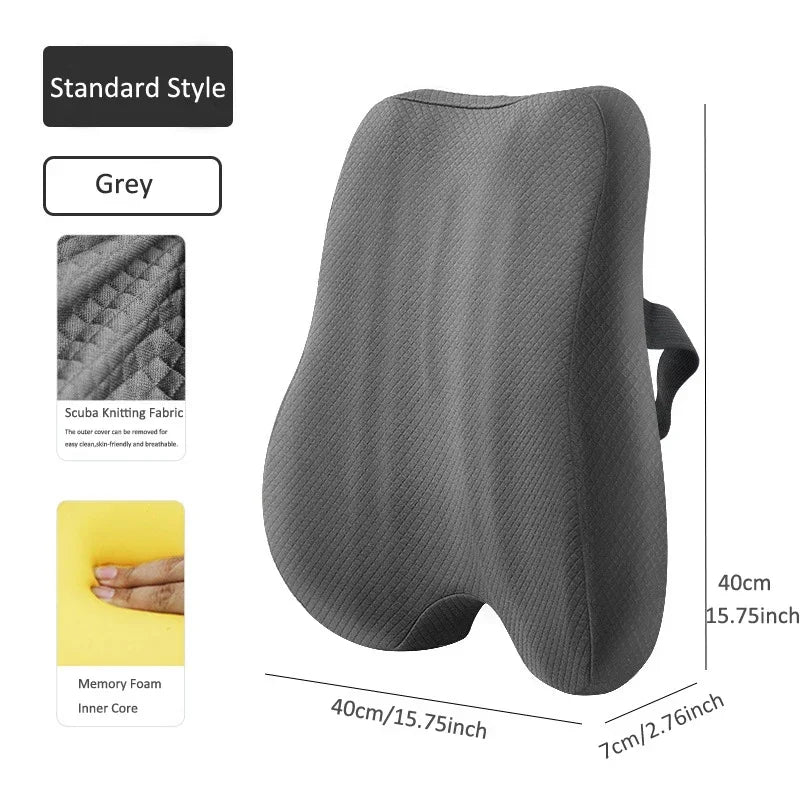 Memory Foam Seat Cushion Waist Back Support Pillow Set - MobilityBuy.com