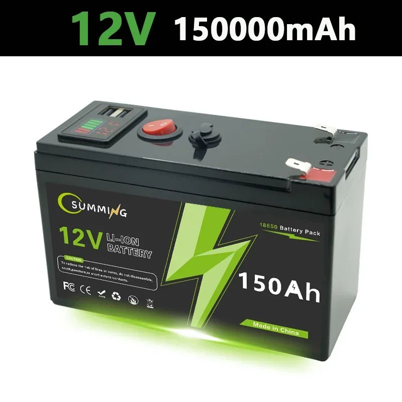 12V 150Ah rechargeable lithium mobility battery with compact design and durable casing for reliable power supply.