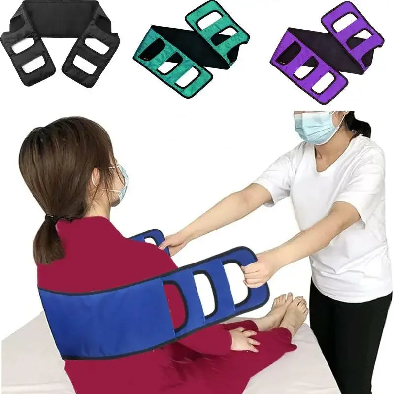 Elderly patient transfer sling by Mobility, featuring sturdy straps and supportive design for safe mobility assistance.