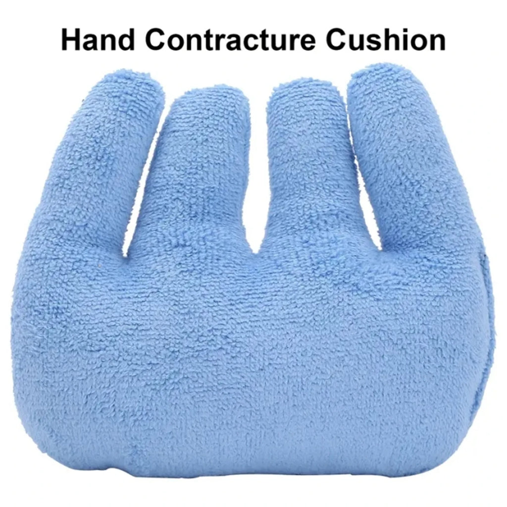 Blue Hand Rehabilitation Grip Cushion With Finger Separators For Elderly Use - MobilityBuy.com 