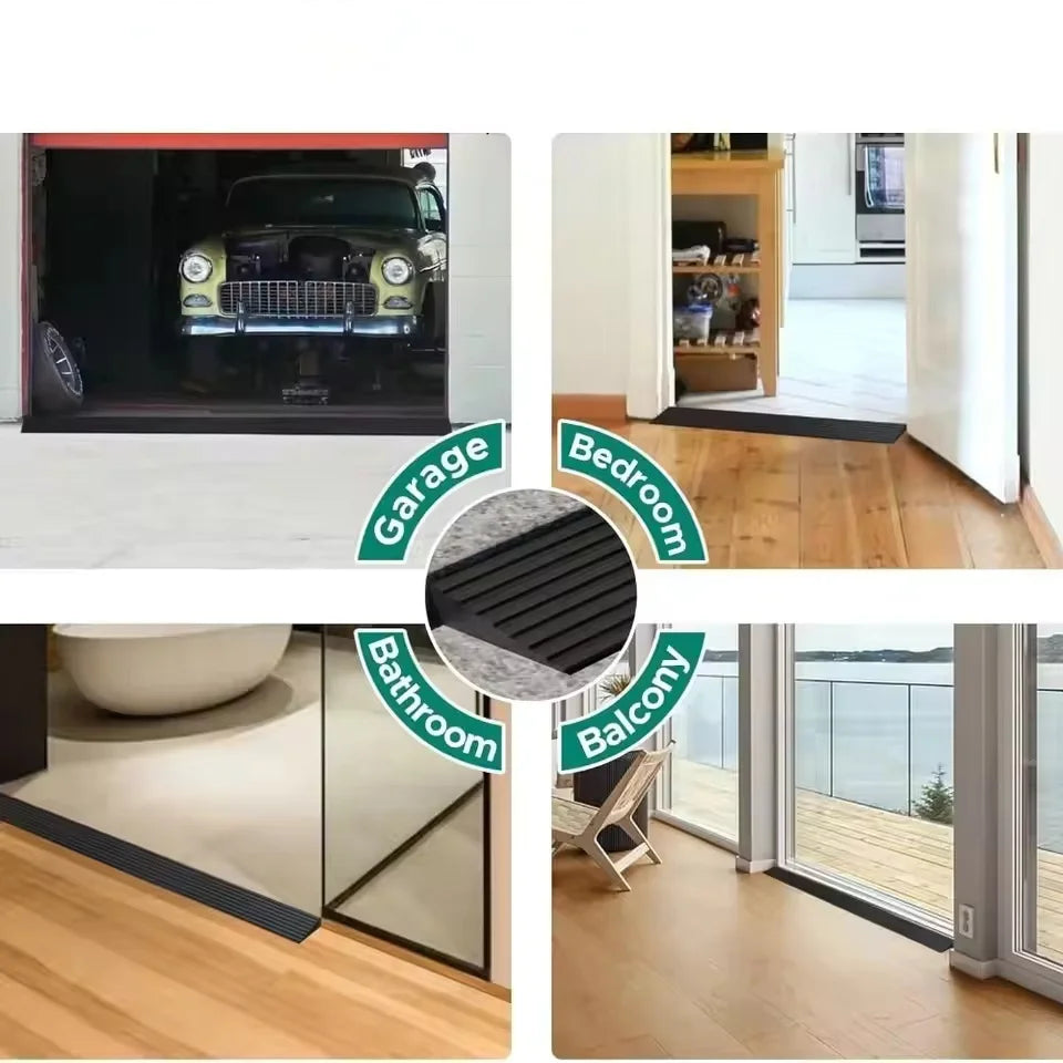 Self Adhesive 1m X 5cm Doorway Threshold Ramp PVC Anti Slip Striped Surface - MobilityBuy.com 