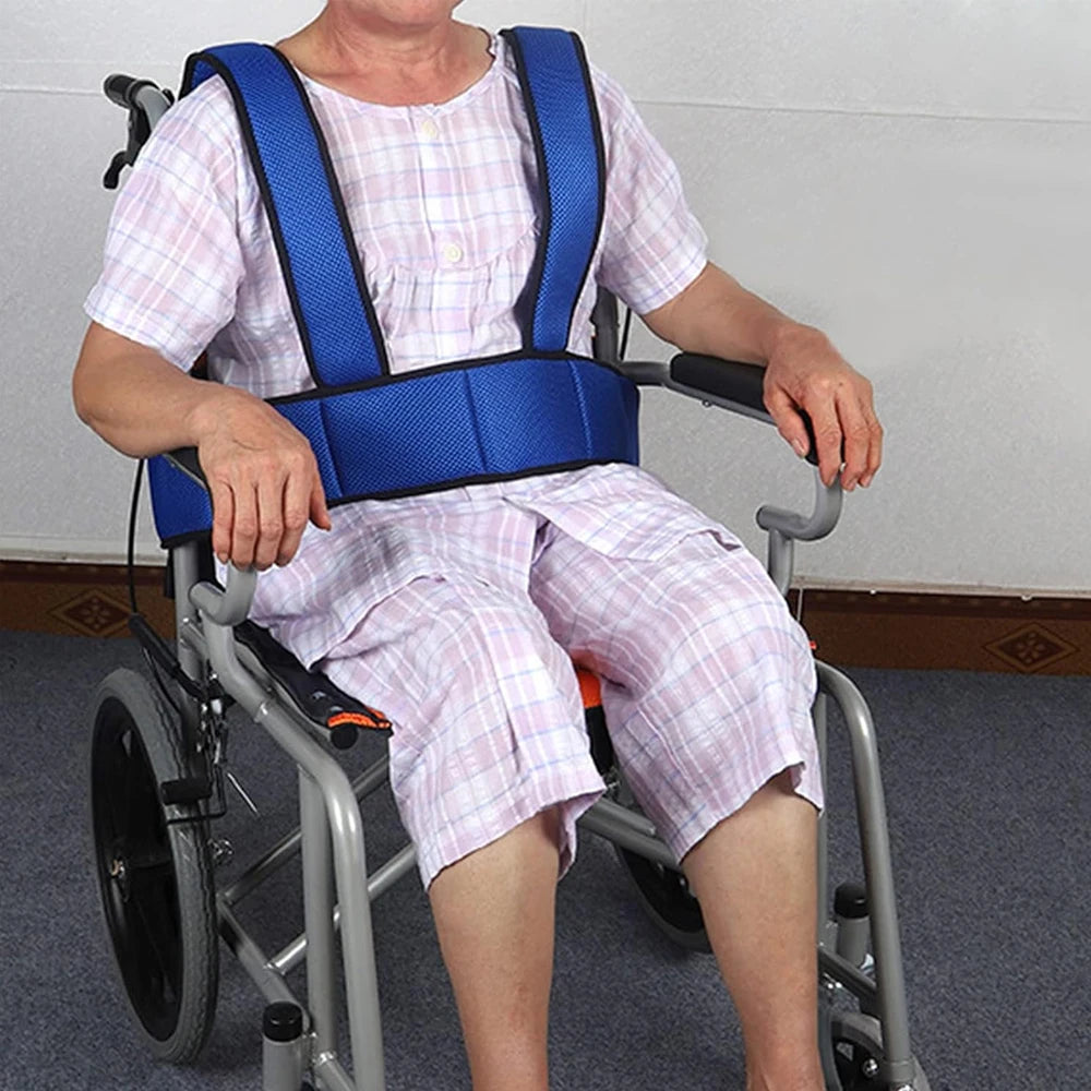 Adjustable Wheelchair Safety Seat Belt With Shoulder Straps For Patients - MobilityBuy.com 
