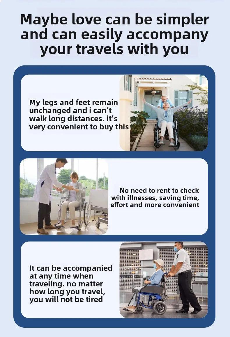 Small foldable, lightweight wheelchair - travel, portable trolley for airplanes - MobilityBuy.com