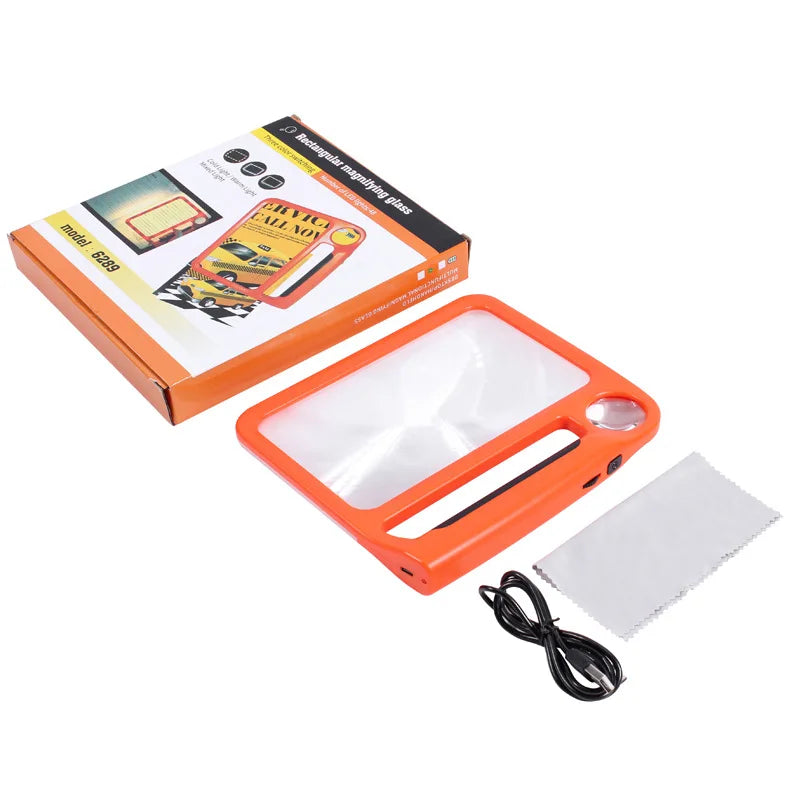 5X 10X Full Page Reading Magnifier with Illumination Handheld Magnifier for Elderly Reading Low Vision Magnifier Read Tools - MobilityBuy.com