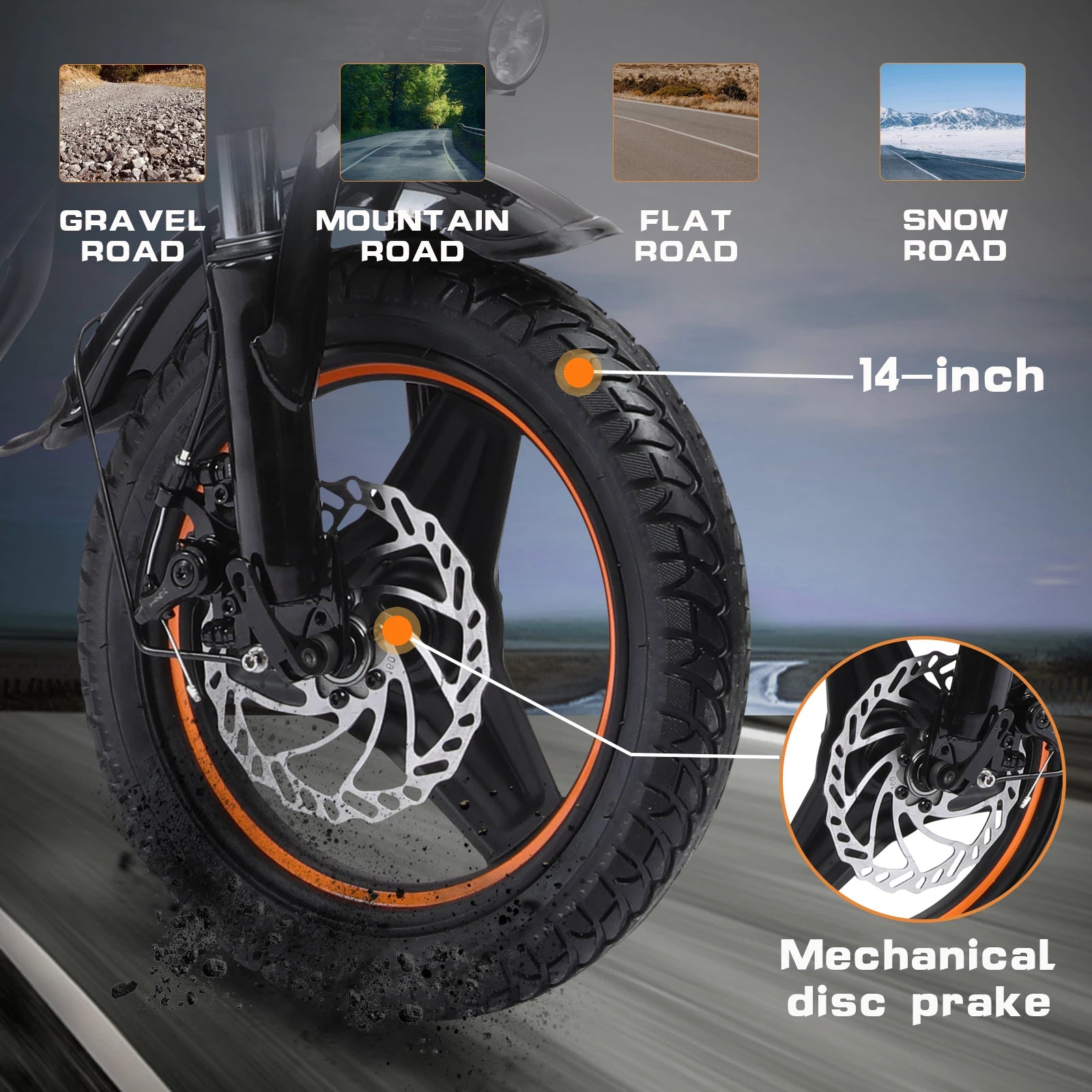 Freeboy H14 Foldable Adult Electric Scooter 750W 48V 18Ah Battery 14 Inch Tire - MobilityBuy.com 