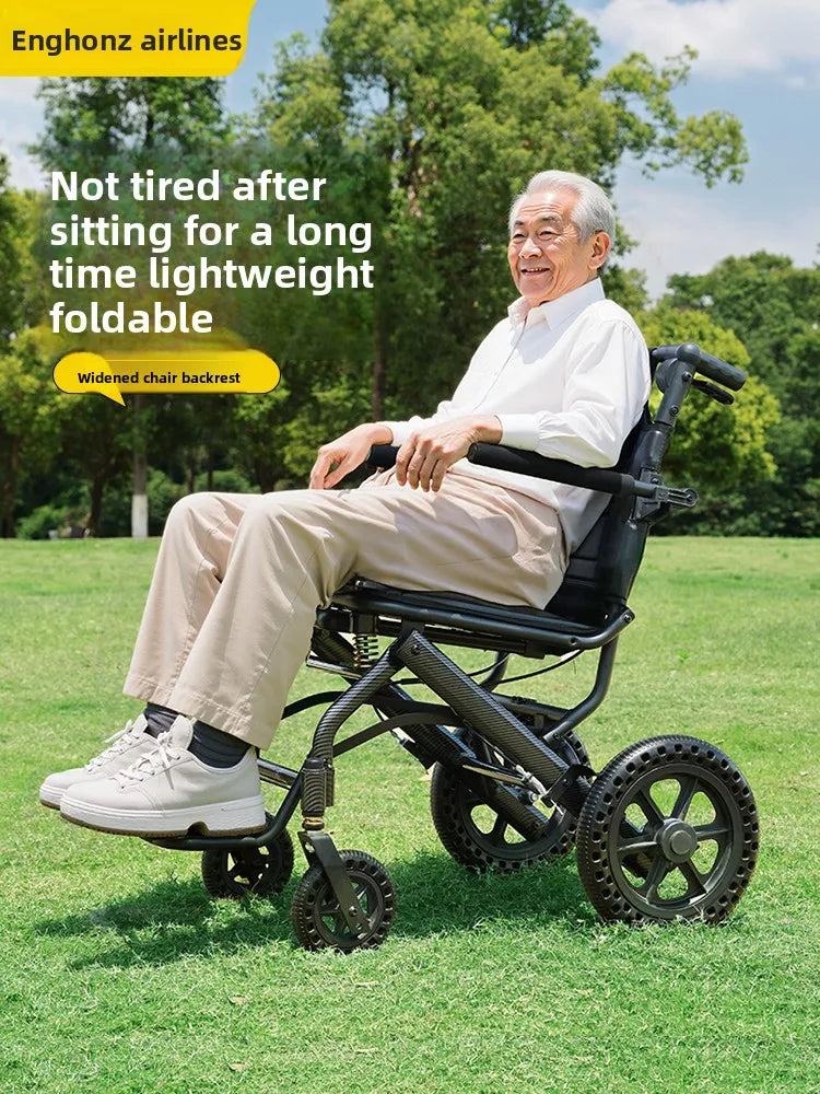 Small foldable, lightweight wheelchair - travel, portable trolley for airplanes - MobilityBuy.com