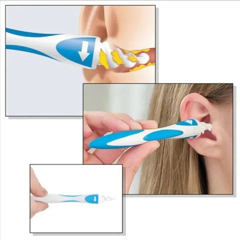 Soft silicone ear wax remover tool with 16 replacement tips for effective ear cleaning by MobilityBuy.