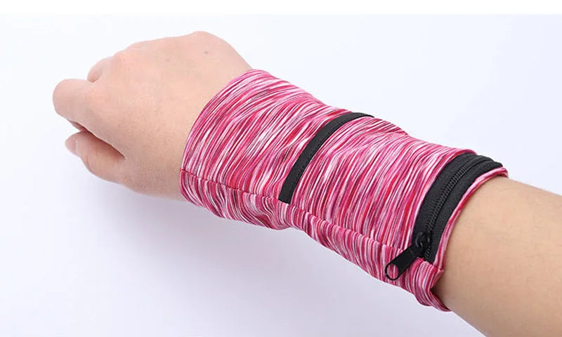 Lightweight Aliexpress wrist wallet pouch with zipper for phone, keys, and cards, displayed against a neutral background.