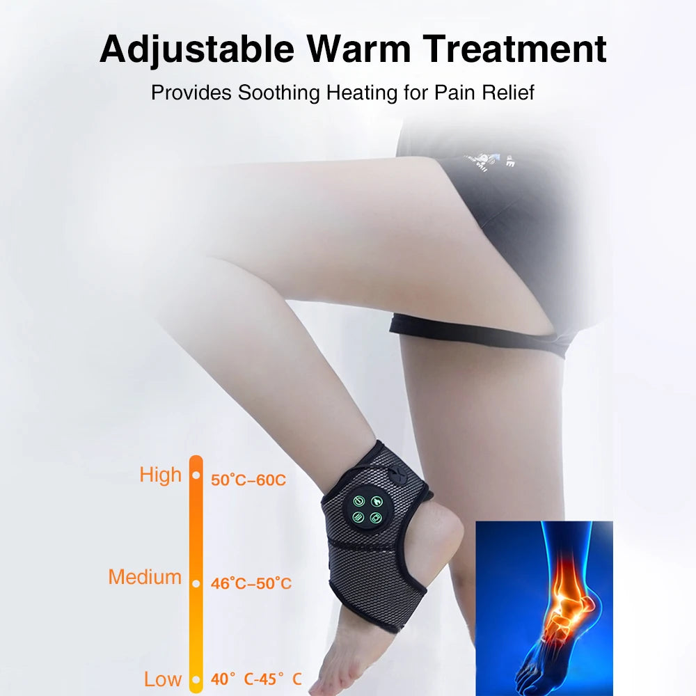 Electric Foot Ankle Massager = Heating Foot Compress Vibration Relaxation - MobilityBuy.com