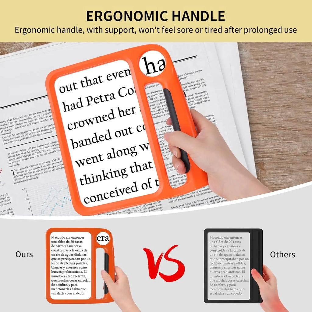5X 10X Full Page Reading Magnifier with Illumination Handheld Magnifier for Elderly Reading Low Vision Magnifier Read Tools - MobilityBuy.com