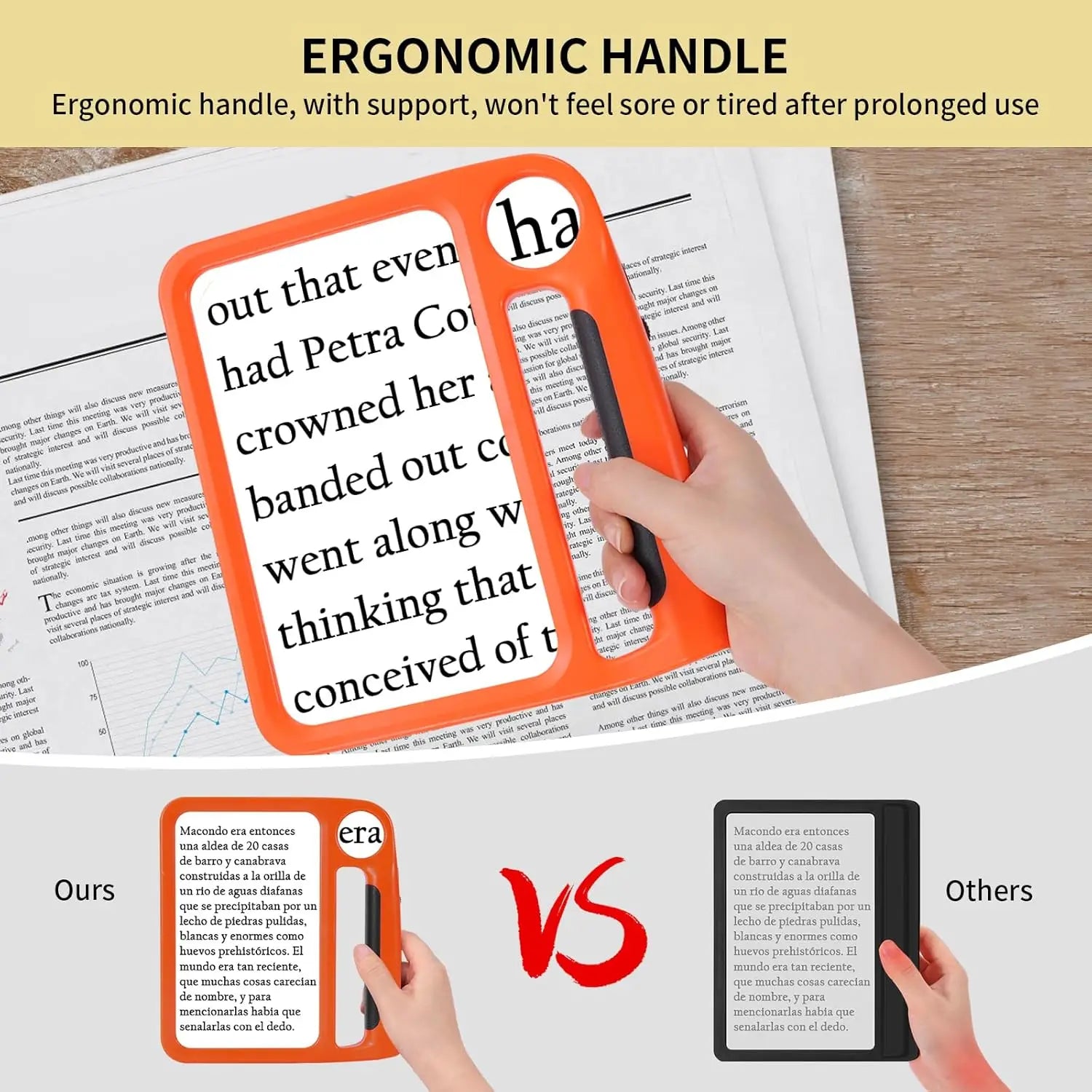 5X 10X Full Page Reading Magnifier with Illumination Handheld Magnifier for Elderly Reading Low Vision Magnifier Read Tools - MobilityBuy.com