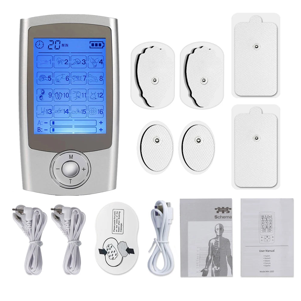 Electric EMS TENS Body Electromyostimulator, 2-channel, 16 massage modes - MobilityBuy.com 