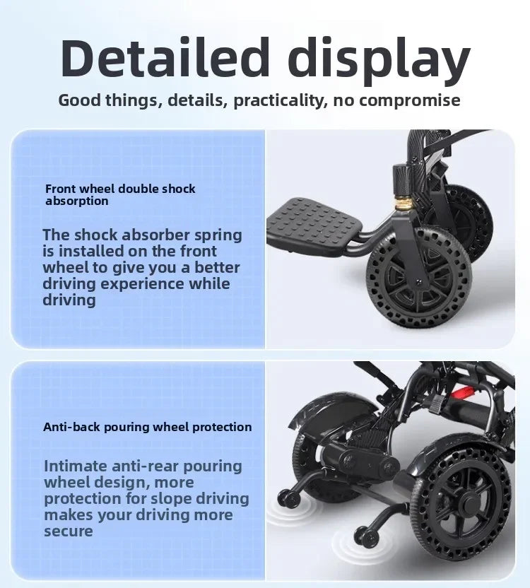 Small wheelchair lightweight foldable hand-pushed or electric powerd wheelchair - MobilityBuy.com