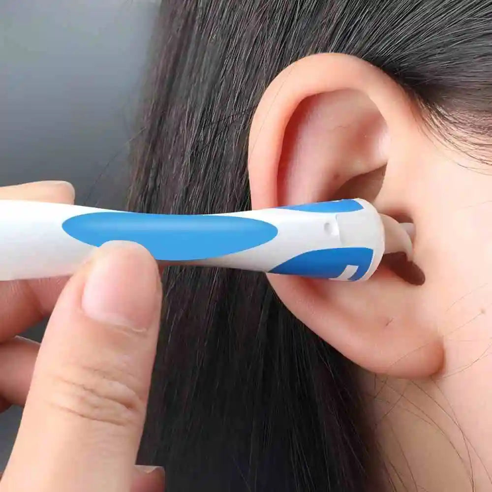 Soft silicone ear wax remover tool with 16 replacement tips for effective ear cleaning by MobilityBuy.