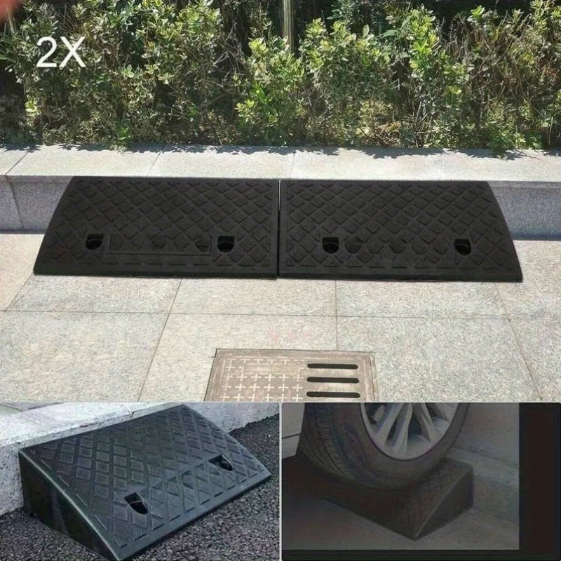 Two Pack Heavy Duty Portable Plastic Threshold Ramps 50x27x9 cm Non Slip - MobilityBuy.com 