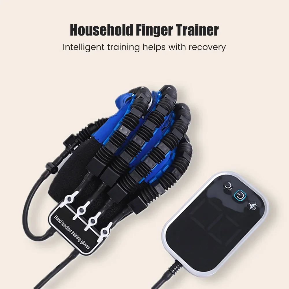 Left and right hand rehabilitation exerciser robot gloves for finger training, designed by Aliexpress for effective therapy.