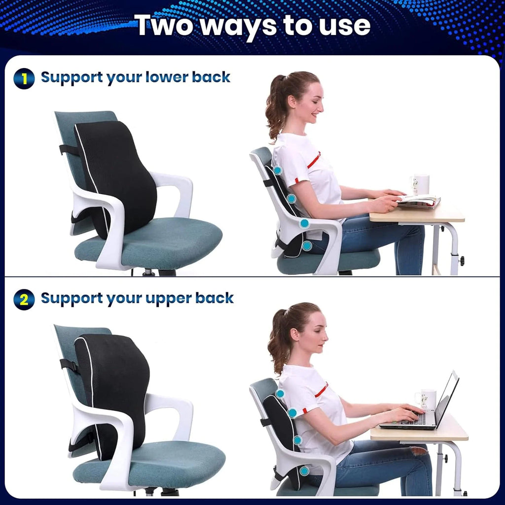 Lumbar Support Pillow Memory Foam Relieve Back Pain Seat - MobilityBuy.com 