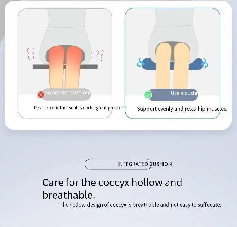 Lumbar support memory foam cushion by MobilityBuy.com, ergonomic back posture pad with breathable hollow coccyx design