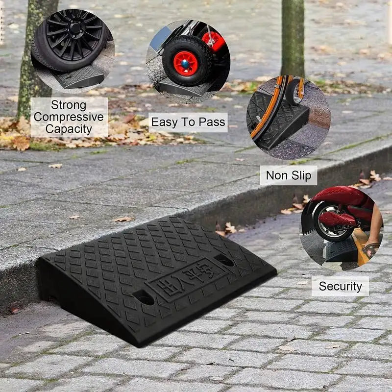 Two Pack Heavy Duty Portable Plastic Threshold Ramps 50x27x9 cm Non Slip - MobilityBuy.com 