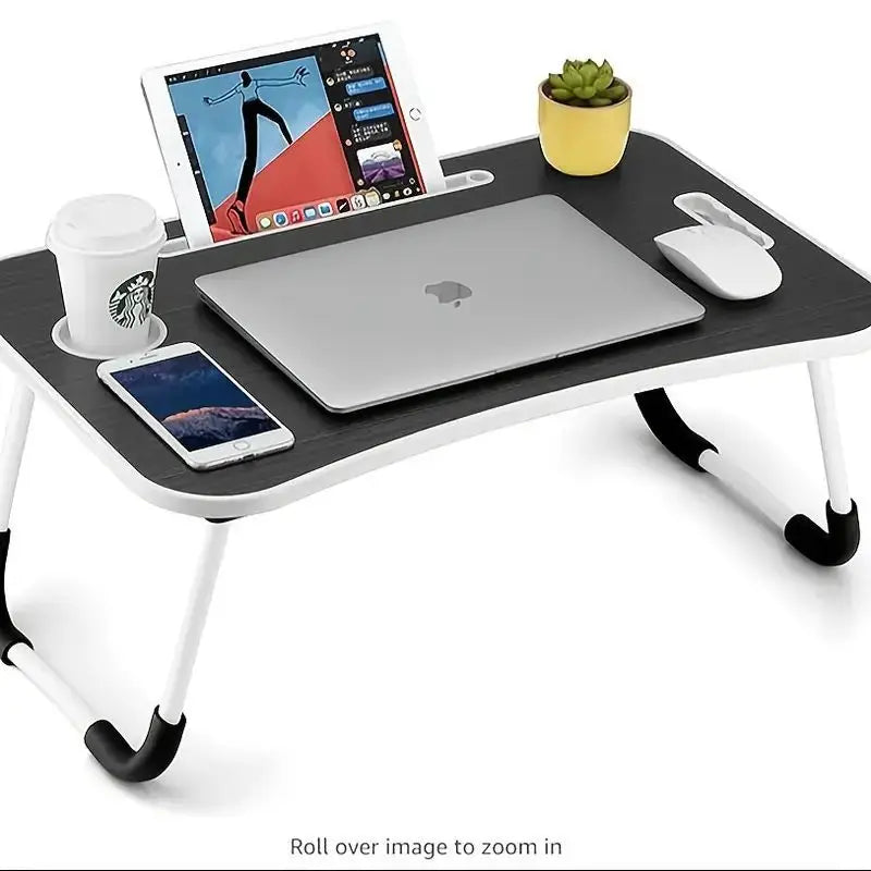 Folding Computer Desk with Cup Holder Convenient Table - MobilityBuy.com