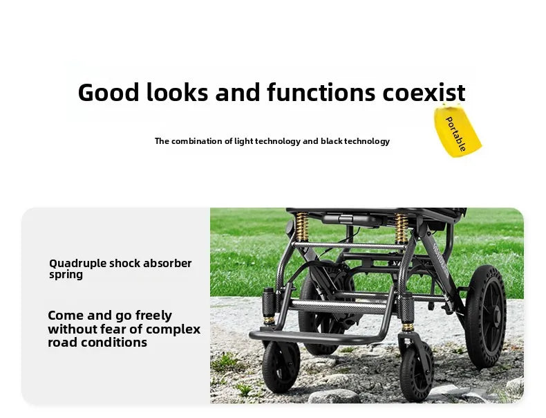 Small foldable, lightweight wheelchair - travel, portable trolley for airplanes - MobilityBuy.com