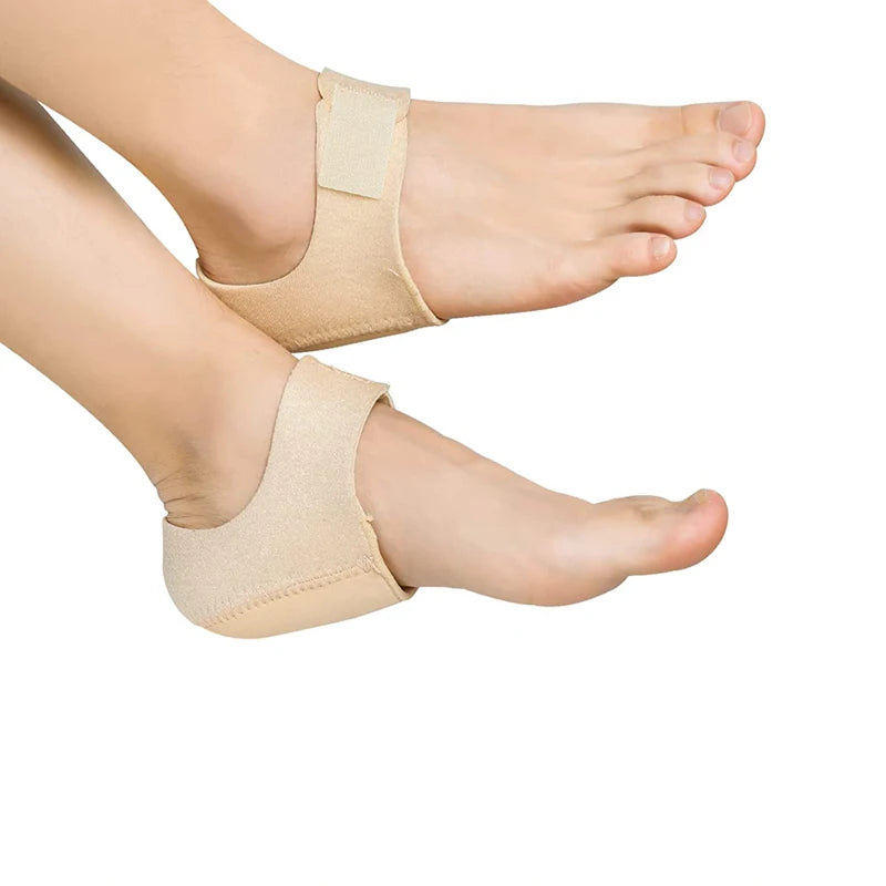 Gel heel cushion socks with soft pads, designed for comfort and support in heel care. Ideal for relieving foot pressure.
