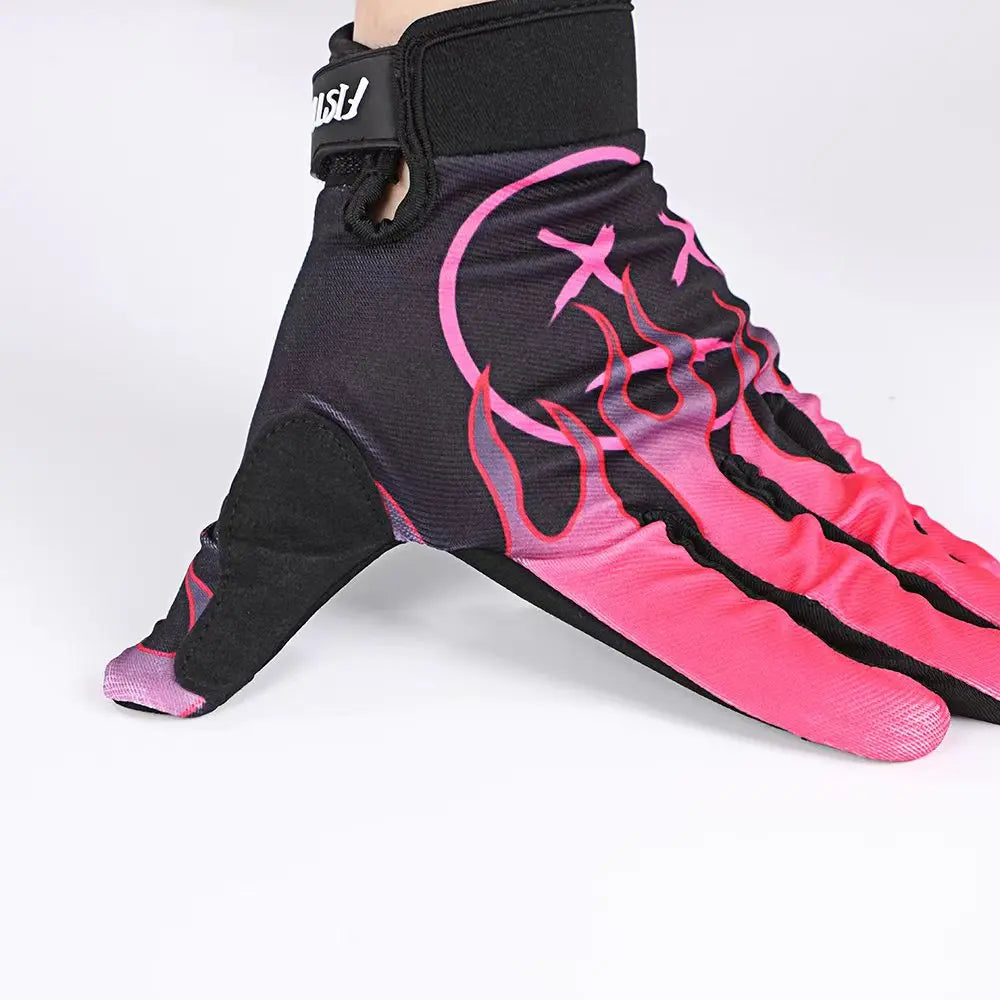 Personality Flame Wheelchair Glitz Riding dirt bike long finger touch screen gloves