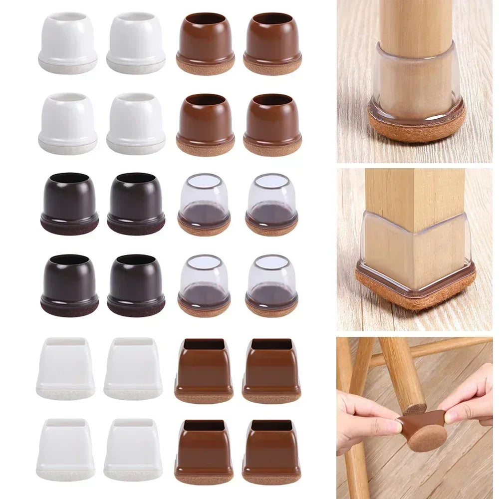 Silicone Table And Chair Leg Covers Mute With Felt Pads Floor Protectors - MobilityBuy.com 