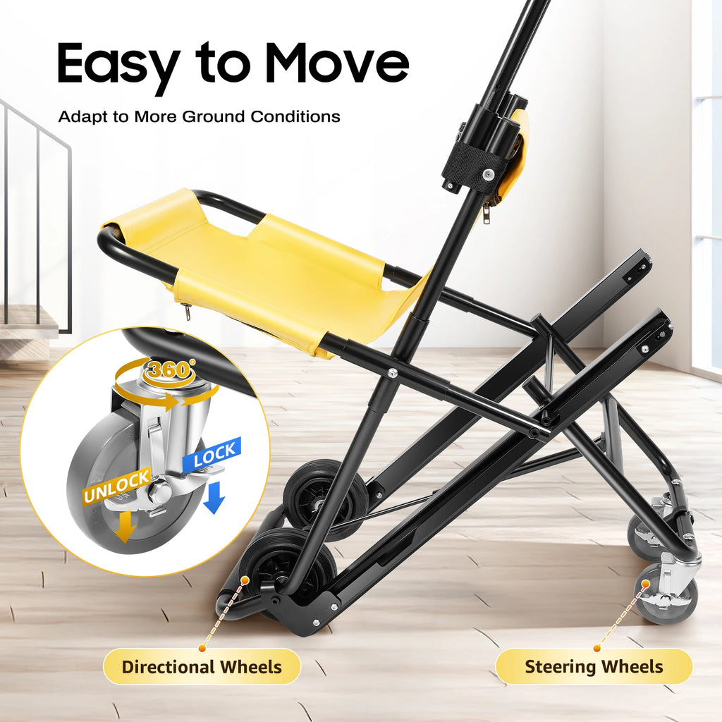 Folding Transfer Stair Chair For Evacuation With 350.53 Lbs Capacity - MobilityBuy.com 