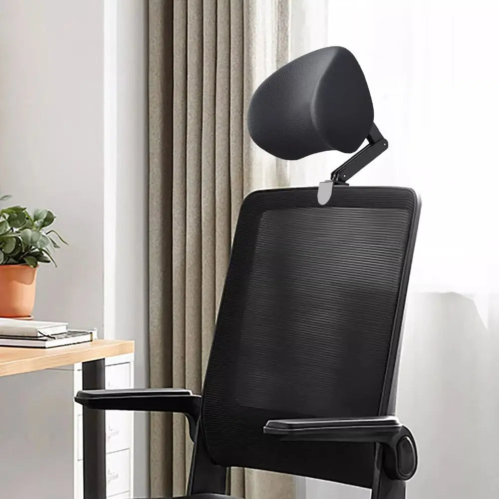 Attachable Chair Headrest Cushion Ergonomic Adjustable Neck Support Pillow Black - MobilityBuy.com 