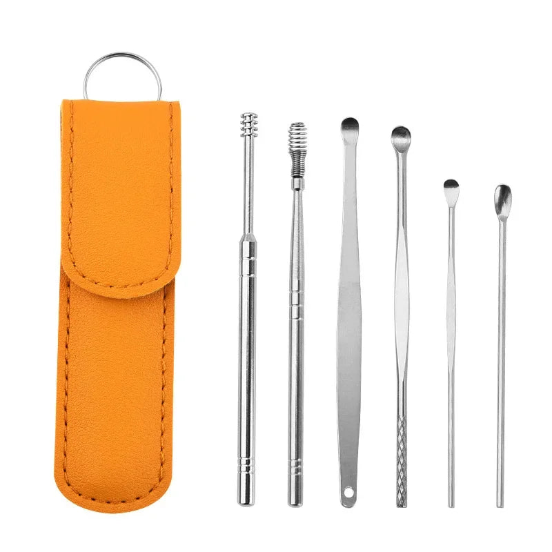 Effective earwax cleaning tool set featuring various wax removal tools on a neutral background.