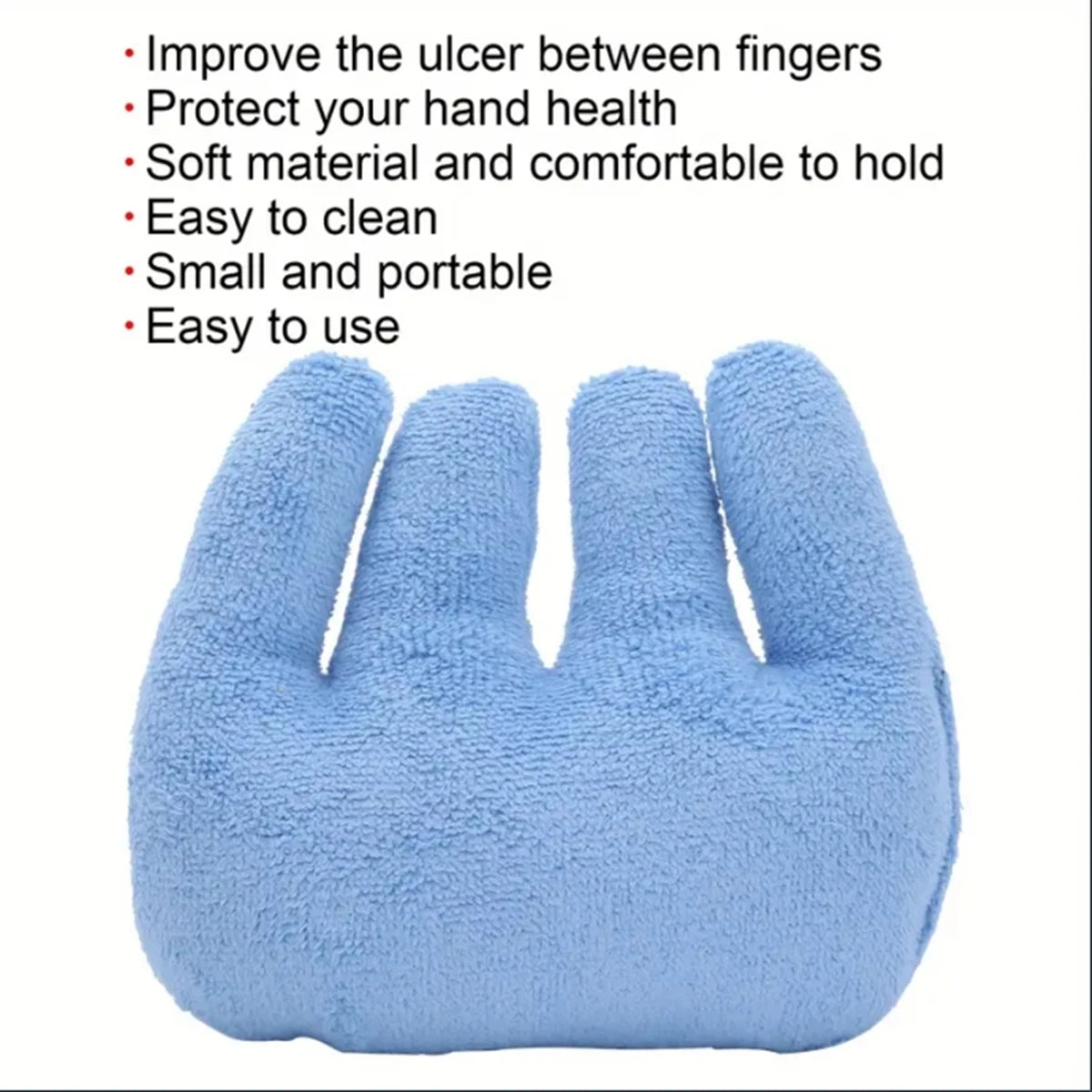 Blue Hand Rehabilitation Grip Cushion With Finger Separators For Elderly Use - MobilityBuy.com 