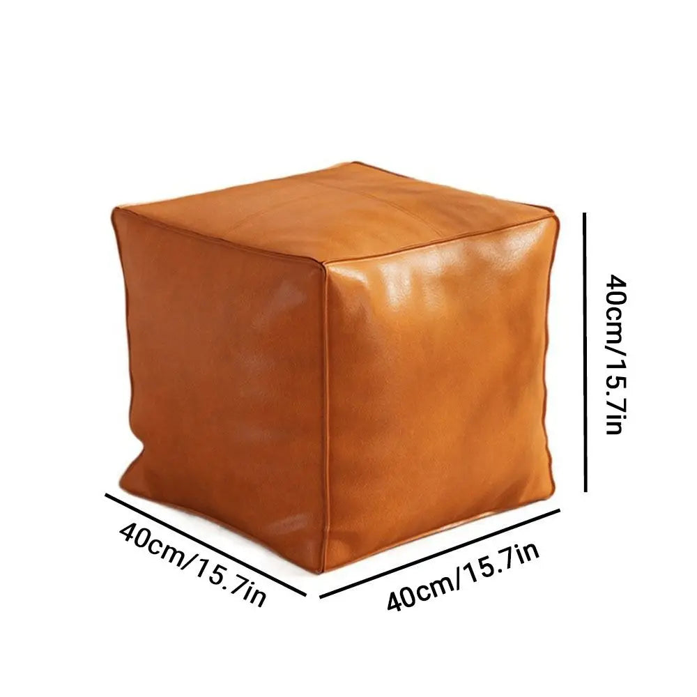 Nordic Style Non Slip Large Capacity Waterproof PU Leather Storage Stool Ottoman - MobilityBuy.com 