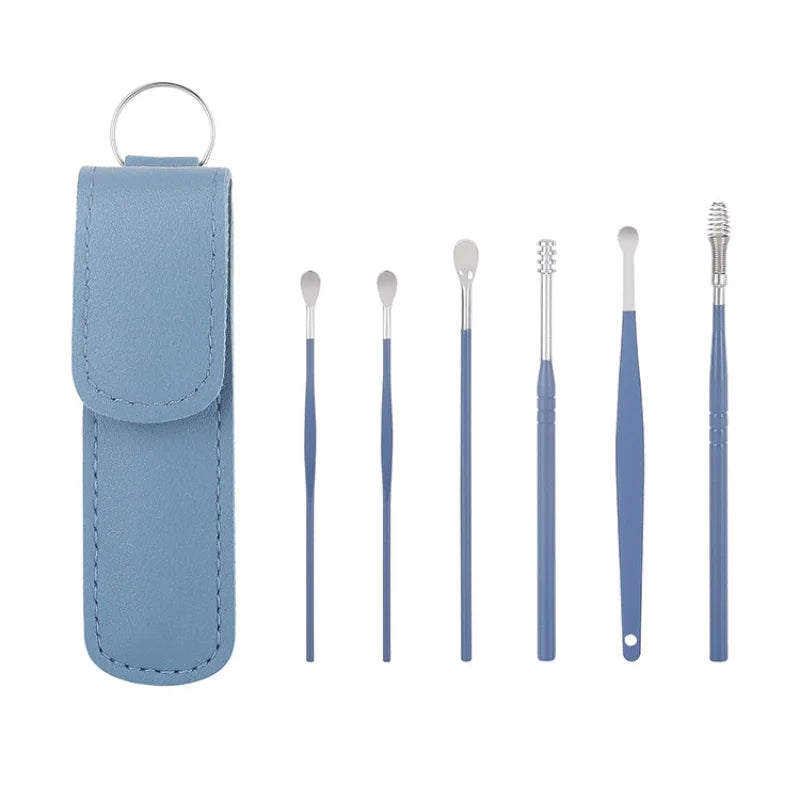 Effective earwax cleaning tool set featuring stainless steel wax removal tools from MobilityBuy.